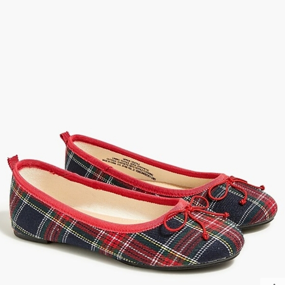 NWT Crewcuts Girls' Tartan Plaid Ballet Flats - Picture 1 of 9